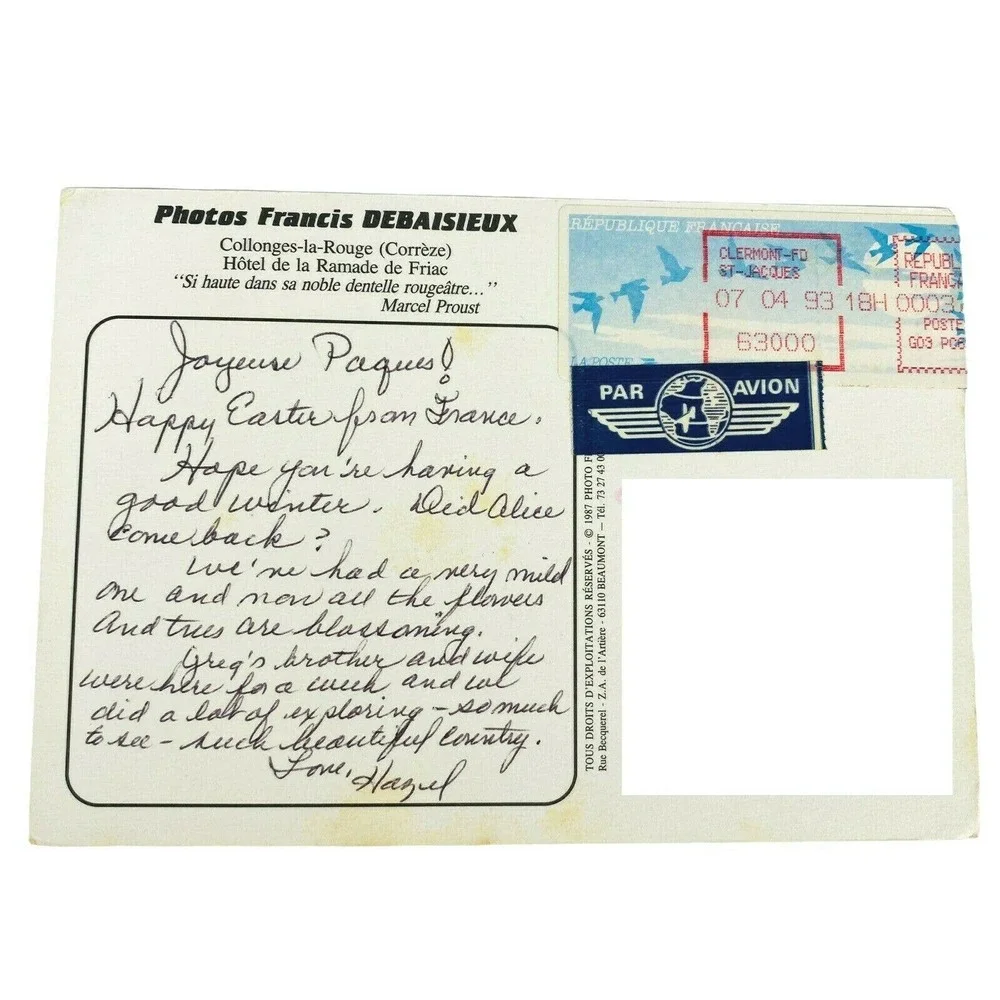 COLLONGES France Stamped‎ Note Postcard Posted